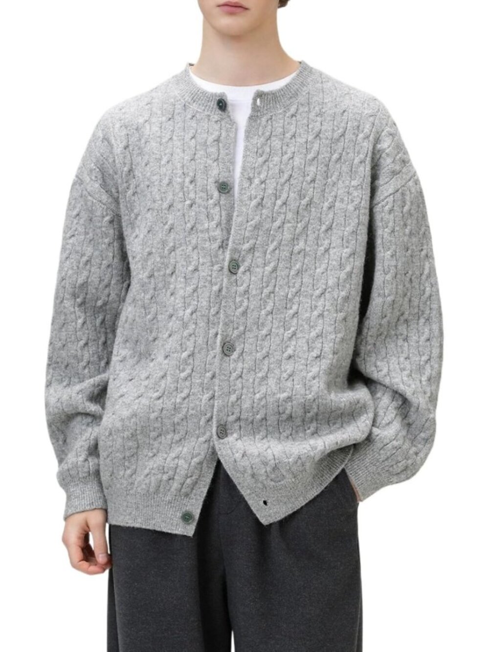 Cozy Vintage Y2K Twisted Cable Knit Sweater | Chunky Grandpa Cardigan for
